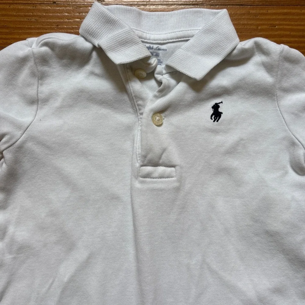 Ralph Lauren Polo Romper Kids White Good‎ Short Sleeve Logo SIZE 12M